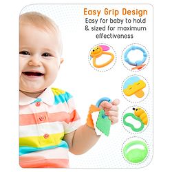 Babyhug Teether Gift Set Pack of 6||Easy to Grip|Fits in Mouth, Stimulates and Massages Sore Gums| Gifting Toy| Child Safe Material| BIS Certified| 4 Months+