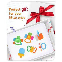 Babyhug Teether Gift Set Pack of 6||Easy to Grip|Fits in Mouth, Stimulates and Massages Sore Gums| Gifting Toy| Child Safe Material| BIS Certified| 4 Months+