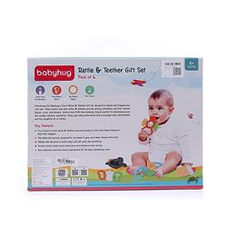 Babyhug Teether Gift Set Pack of 6||Easy to Grip|Fits in Mouth, Stimulates and Massages Sore Gums| Gifting Toy| Child Safe Material| BIS Certified| 4 Months+