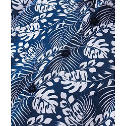 Babyhug Cotton Knit Half Sleeves Leaves Printed Regular Shirt - Blue