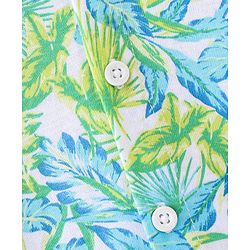 Babyhug 100% Cotton Knit Half Sleeve Shirt With Tropical Print - Blue & Green