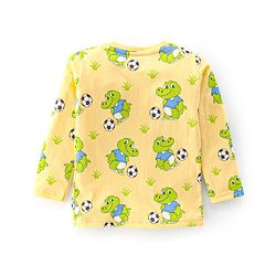 Babyhug Cotton Single Jersey Knit Full Sleeves Night Suit Croc Print - Yellow