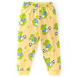 Babyhug Cotton Single Jersey Knit Full Sleeves Night Suit Croc Print - Yellow