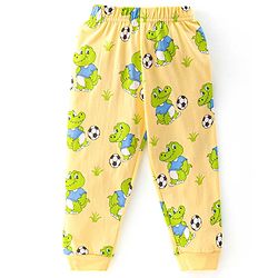 Babyhug Cotton Single Jersey Knit Full Sleeves Night Suit Croc Print - Yellow