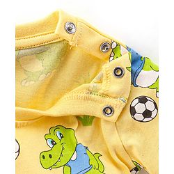 Babyhug Cotton Single Jersey Knit Full Sleeves Night Suit Croc Print - Yellow