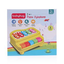 Babyhug Xylophone cum Piano with 5 keys - Multicolour