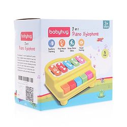 Babyhug Xylophone cum Piano with 5 keys - Multicolour