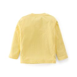 Babyhug Cotton Single Jersey Knit Full Sleeves Night Suit Construction Vehicle Print - Yellow