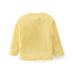 Babyhug Cotton Single Jersey Knit Full Sleeves Night Suit Construction Vehicle Print - Yellow