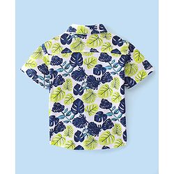 Babyhug Cotton Knit Half Sleeves Tropical Leaves Print Shirt - Multicolour