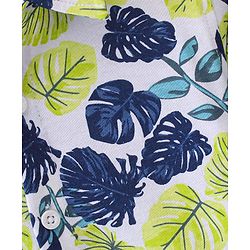 Babyhug Cotton Knit Half Sleeves Tropical Leaves Print Shirt - Multicolour