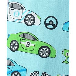 Babyhug Cotton Jersey Knit Full Length Lounge Pant Car Print - Blue