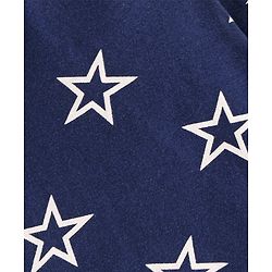 Babyhug Cotton Single Jersey Knit Full Sleeves Night Suit With Star Print - Navy Blue