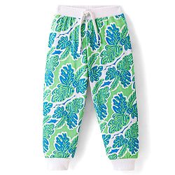 Babyhug Cotton Jersey Knit Full Length Lounge Pant Tropical Theme - Green