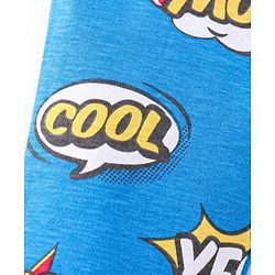 Babyhug Cotton Full Length Lounge Pants Striped & Text Printed Pack  of 2 - Blue & Yellow