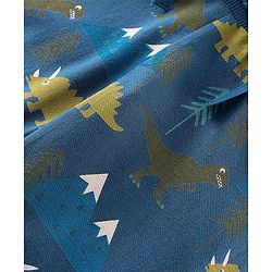Babyhug Cotton Jersey Knit Full Length Lounge Pant Dino Printed Pack of 2 - Blue & Yellow