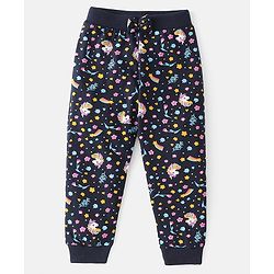 Babyhug Cotton Jersey Knit Full Length Lounge Pant Unicorn Print Pack Of 2 - Multicolor
