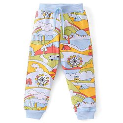 Babyhug Cotton Full Length Lounge Pants Striped Pack of 3 - Pink & Blue