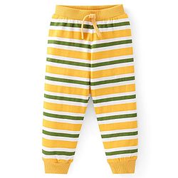 Babyhug Cotton Jersey Knit Full Length Lounge Pant Stripes & Bear Print Pack Of 3 - Multicolor