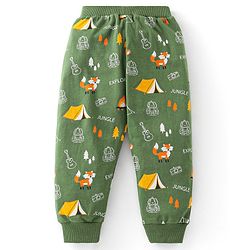 Babyhug Cotton Jersey Knit Full Length Lounge Pant Stripes & Bear Print Pack Of 3 - Multicolor