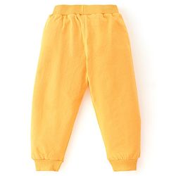 Babyhug Cotton Knit Full Length Lounge Pant Text Print Pack Of 3 - Maroon Yellow & Navy Blue