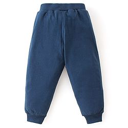 Babyhug Cotton Knit Full Length Lounge Pant Text Print Pack Of 3 - Maroon Yellow & Navy Blue