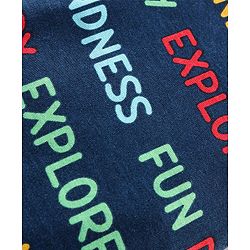 Babyhug Cotton Knit Full Length Lounge Pants Striped & Text Printed Pack of 3 - Blue Yellow & Red