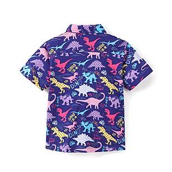 Babyhug 100% Cotton Half Sleeves Shirt Dinosaur Print - Purple
