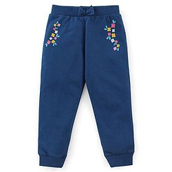 Babyhug Cotton Knit Full Length Floral Print Lounge Pants Pack of 3 - Navy Pink & Yellow