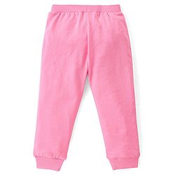 Babyhug Cotton Full Length Lounge Pants with Floral Print  & Bow Applique Pack of 3 - Pink Yellow & Blue
