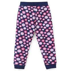 Babyhug Cotton Knit Full Length Floral Print Lounge Pants Pack of 3 - Navy Pink & Yellow