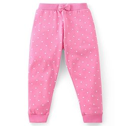 Babyhug Cotton Full Length Lounge Pants Floral Printed Pack of 3 - Pink & Orange