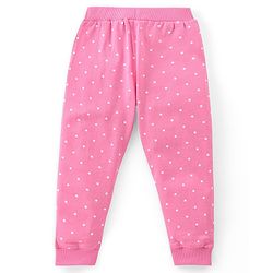 Babyhug Cotton Full Length Lounge Pants Floral Printed Pack of 3 - Pink & Orange