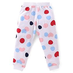 Babyhug Cotton Jersey Knit Lounge Pant Heart Print Pack of 3 - Multicolor