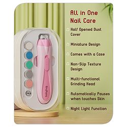 Babyhug 7-in-1 Electric Baby Nail Trimmer and Grooming Set  Pink | For Newborns, Infants & Toddlers | Safe | Gentle |Ergonomic Grip | BPA Free |
