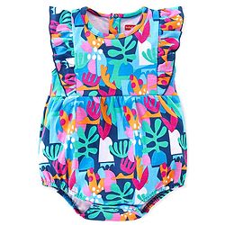 Babyhug 100% Cotton Knit Sleeveless Onesie with Sea World Print - Multicolour