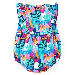 Babyhug 100% Cotton Knit Sleeveless Onesie with Sea World Print - Multicolour