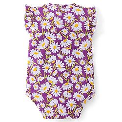 Babyhug 100% Cotton Sleeveless Onesie With Floral Print - Purple