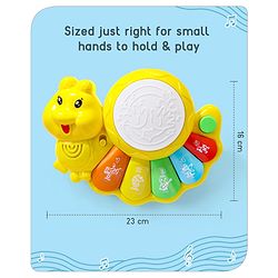 Babyhug Learn N Play Caterpillar Musical Drum Piano With Lights and Animal Sounds| Volume Control Early Educational Learning Toy| Musical Toy with Flashing Lights Drum Piano for 3 Years+ Kids| Gifting Toy| BIS Certified