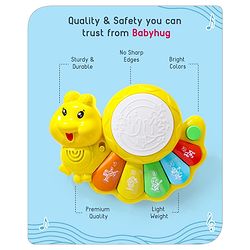 Babyhug Learn N Play Caterpillar Musical Drum Piano With Lights and Animal Sounds| Volume Control Early Educational Learning Toy| Musical Toy with Flashing Lights Drum Piano for 3 Years+ Kids| Gifting Toy| BIS Certified