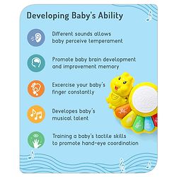Babyhug Learn N Play Caterpillar Musical Drum Piano With Lights and Animal Sounds| Volume Control Early Educational Learning Toy| Musical Toy with Flashing Lights Drum Piano for 3 Years+ Kids| Gifting Toy| BIS Certified