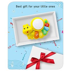 Babyhug Learn N Play Caterpillar Musical Drum Piano With Lights and Animal Sounds| Volume Control Early Educational Learning Toy| Musical Toy with Flashing Lights Drum Piano for 3 Years+ Kids| Gifting Toy| BIS Certified