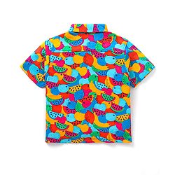 Babyhug 100% Cotton Knit Half Sleeves Regular Collar Shirt With Watermelon Print- Multicolor