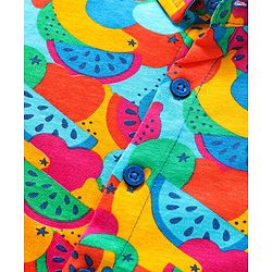 Babyhug 100% Cotton Knit Half Sleeves Regular Collar Shirt With Watermelon Print- Multicolor