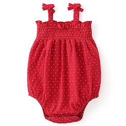 Babyhug 100% Cotton Sleeveless Onesies With Dots Print - Red
