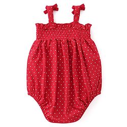 Babyhug 100% Cotton Sleeveless Onesies With Dots Print - Red