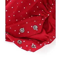 Babyhug 100% Cotton Sleeveless Onesies With Dots Print - Red