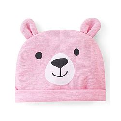 Babyhug 100% Cotton Full Sleeves Onesies With Cap & Mittens & Booties Teddy Print - Pink