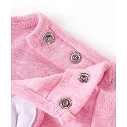 Babyhug 100% Cotton Full Sleeves Onesies With Cap & Mittens & Booties Teddy Print - Pink