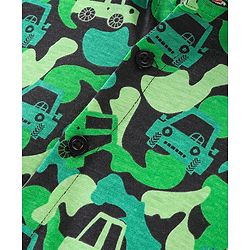 Babyhug 100% Cotton Knit Half Sleeve Shirt With Car Print - Green